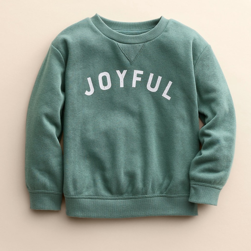 NEW JOYFUL Christmas Sweatshirt by Little Co. LC Lauren Conrad SZ 3T